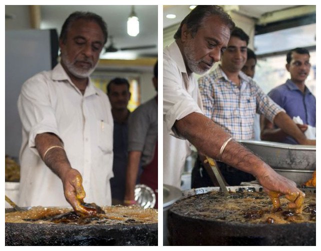 印度一厨师能在200度高温中徒手炸鱼