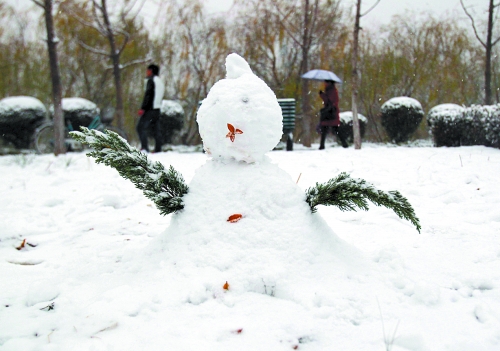 今冬郑州第一场雪 降雪量为6毫米