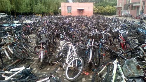又到一年毕业季 郑州各大高校废弃自行车堆成山