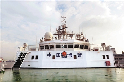 7月22日，中国海警2350船即将启程执行维权巡航任务。 新华社记者 李涛 摄