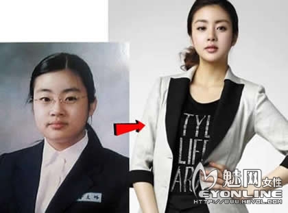 韩国女星减肥前后对比 整容加减肥马上变个人！