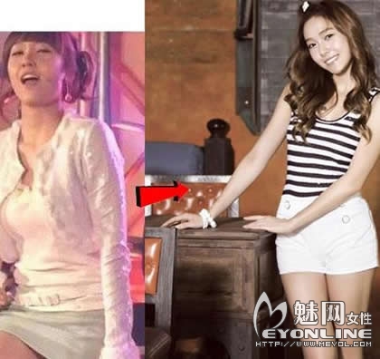 韩国女星减肥前后对比 整容加减肥马上变个人！