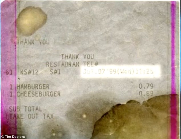 1999年的麦当劳购物小票
