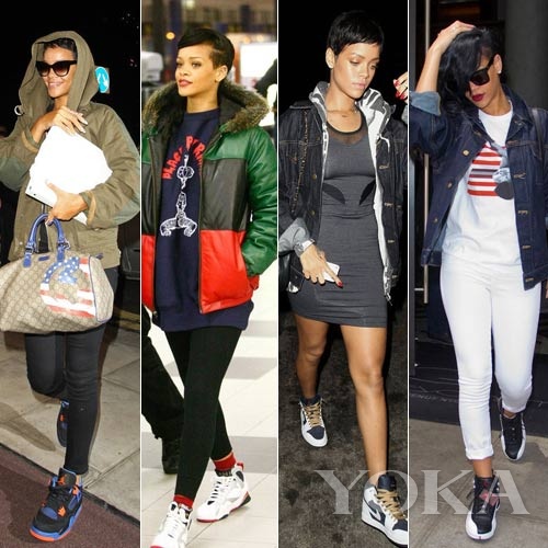 蕾哈娜专宠乔丹鞋 百搭神器添新丁 蕾哈娜专宠乔丹鞋 百搭神器添新丁