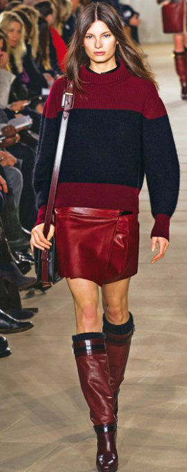 T台示范：Belstaff 2013秋冬皮裙