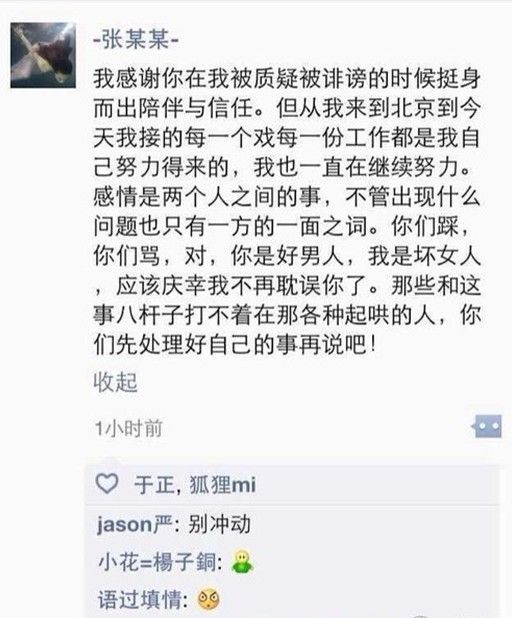 　疑似张馨予账号“张某某”的微信截图