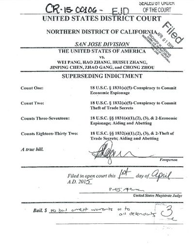 美国加州北区联邦法院出具的诉讼相关文件。