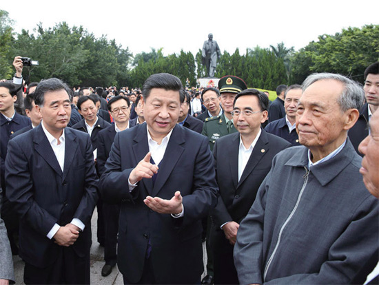 2012 年12 月，习近平任中共中央总书记后首次离京，即到改革前沿的广东考察