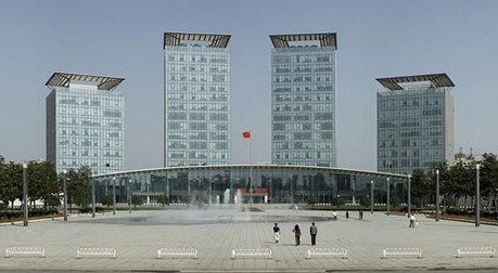 浙江省长兴县政府办公楼。(资料图)
