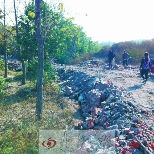 郑州西流湖再遭建筑垃圾威胁 百米小路一夜被垫1米高