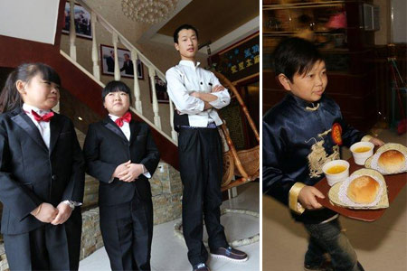 郑州现袖珍人童话主题餐厅 店员平均身高1.3米