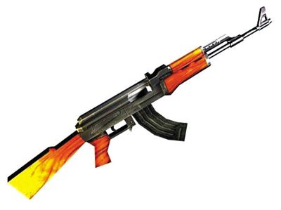 AK47步枪：哈马斯大量仿制，是武装分子主要武器。