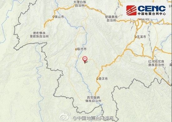云南省普洱市景谷傣族彝族自治县发生5.9级地震