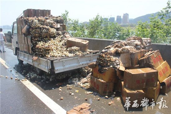 高速路上货车自燃 近2万枚鲜鸡蛋被烤熟