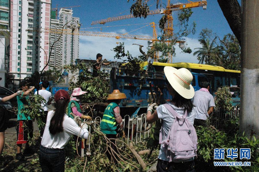 志愿者助力“灾后清路”