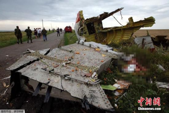 资料图：图为马航MH17航班坠毁现场。