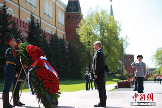 5月8日，俄罗斯举行伟大卫国战争（第二次世界大战）胜利69周年纪念活动，图为俄总统普京在莫斯科亚历山