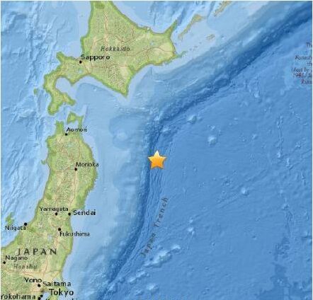 日本本州附近发生6.9级地震