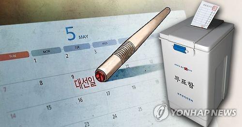 韩国大选日是5月9日。来源 韩联社。