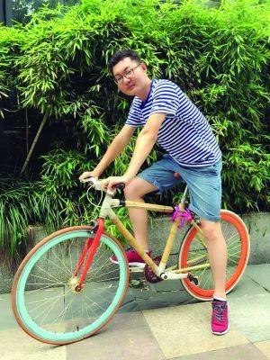 苏州“IT男”自制竹子自行车 日骑16公里上下班
