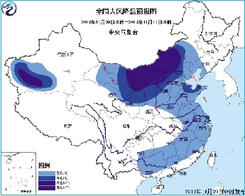 北方大降温 郑州处于6℃降温区
