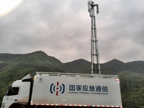 中国移动应急通信保障车已在灾区进行服务