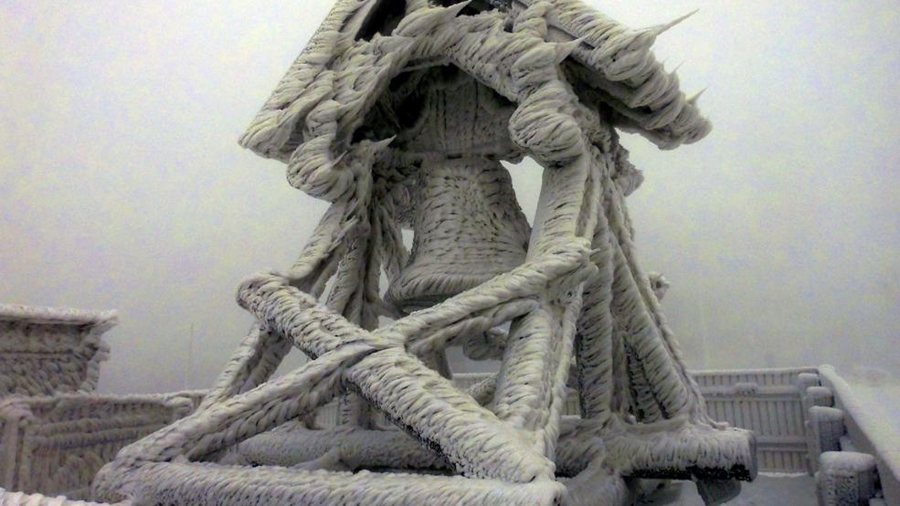 德国山区出现雪后奇景 宛如雕塑艺术 德国山区出现雪后奇景 宛如雕塑艺术
