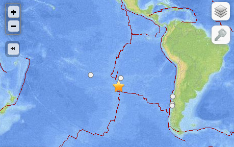 东南太平洋海域发生6.8级地震。