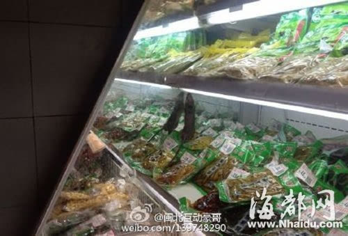 超市冷藏柜现老鼠