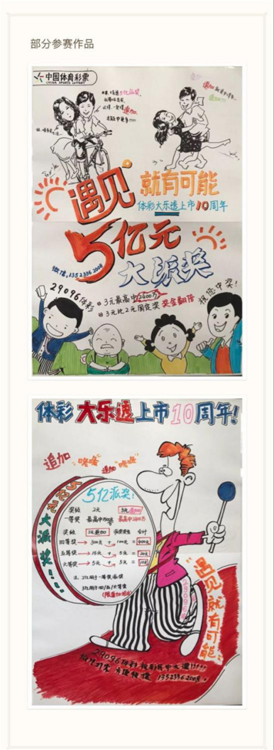 济源网点手绘画荣获大乐透上市十周年全国创意大赛一等奖_彩票频道