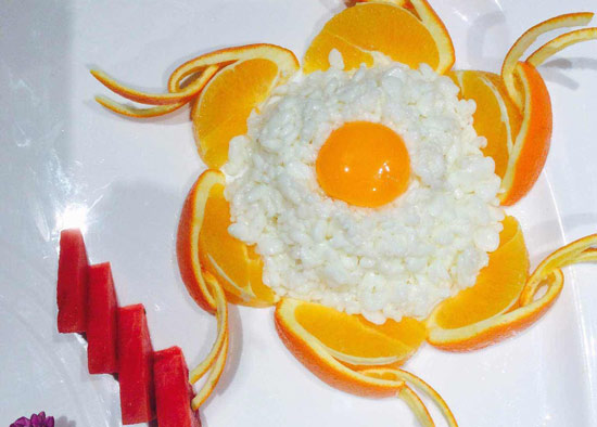 蛋清配牛奶做出如日中天